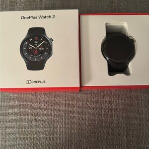 Oneplus Black Smartwatch with Circular Face and Flexible Band